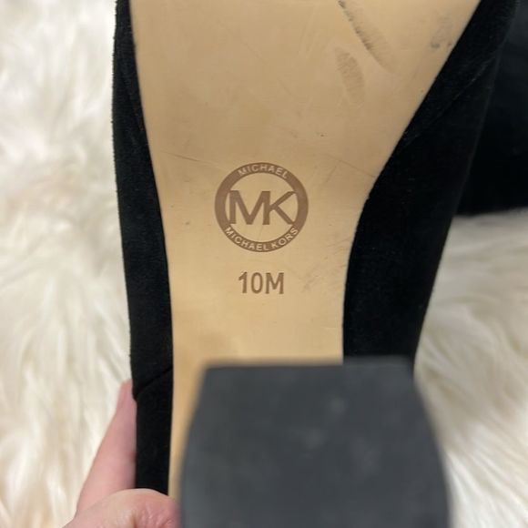 Michael Kors Suede Upper/ Leather lined Back Zip Platform Booties - Picture 7 of 7